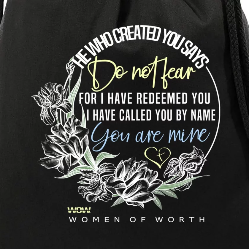 Isaiah 43:1 Bible Verse Do Not Fear Drawstring Bag