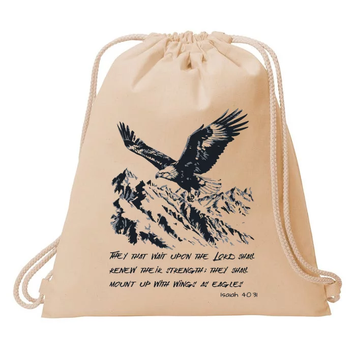 Isaiah 40:31 Bible Quote Christian Faith Drawstring Bag