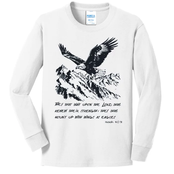 Isaiah 40:31 Bible Quote Christian Faith Kids Long Sleeve Shirt