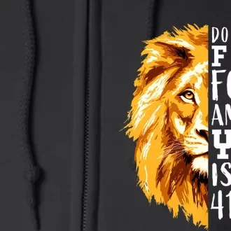 Isaiah 41:10 Do Not Fear For I Am With You. Lion Fear Scripture Christian Full Zip Hoodie