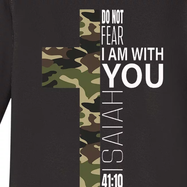 Isaiah 4110 Do Not Fear Faith Christian Verse Camo Easter Baby Long Sleeve Bodysuit