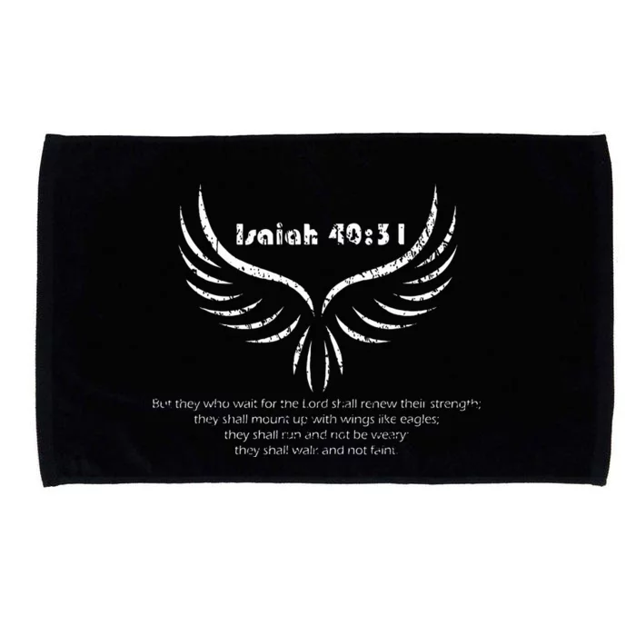 Isaiah 4031 Eagle Run & Not Grow Weary Bible Microfiber Hand Towel