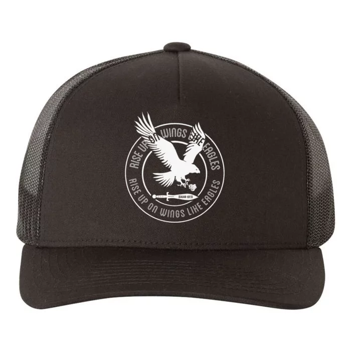 Isaiah 4031 Eagle logo Yupoong Adult 5-Panel Trucker Hat