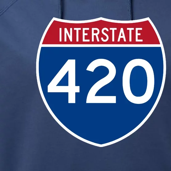 Interstate 420 Highway Marijuana Hashish Women Funny Performance Fleece Hoodie