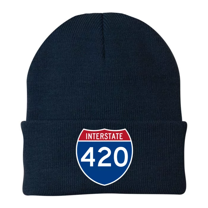 Interstate 420 Highway Marijuana Hashish Women Funny Knit Cap Winter Beanie