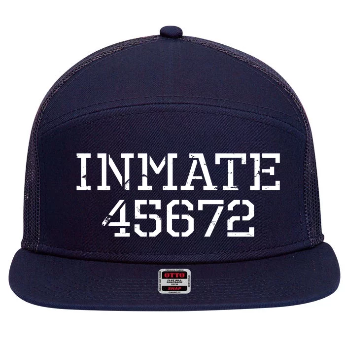 Inmate 45672 Jail Halloween Costume 7 Panel Mesh Trucker Snapback Hat