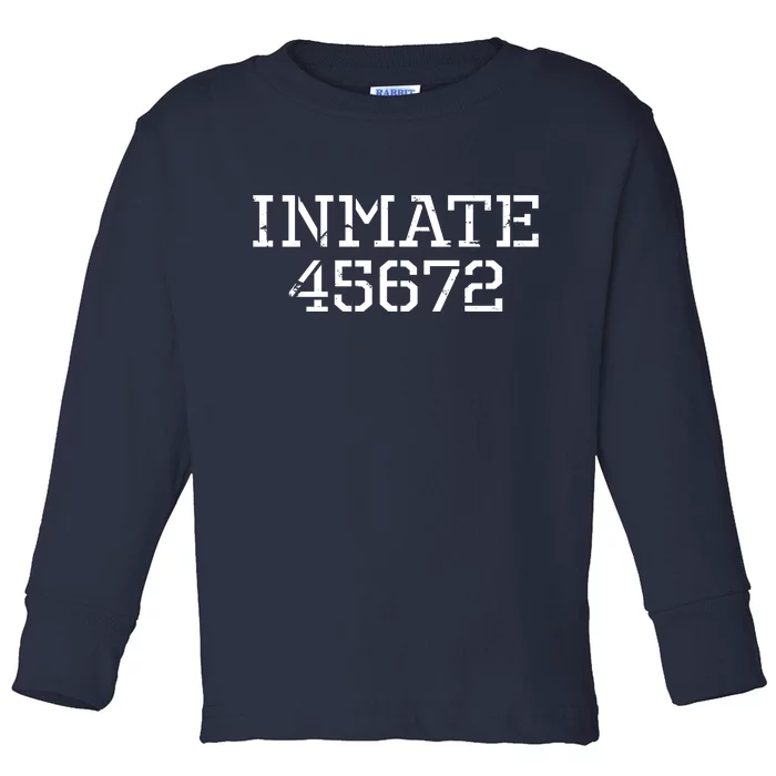 Inmate 45672 Jail Halloween Costume Toddler Long Sleeve Shirt