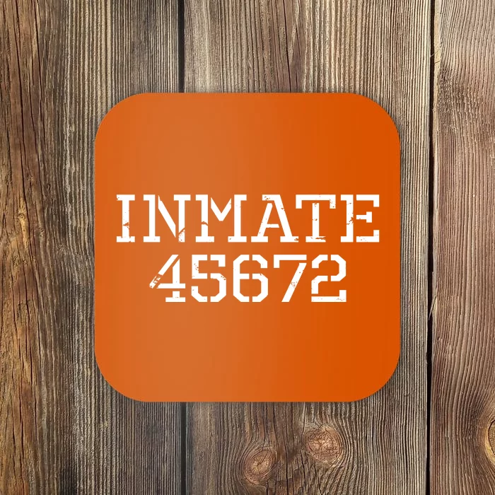 Inmate 45672 Jail Halloween Costume Coaster