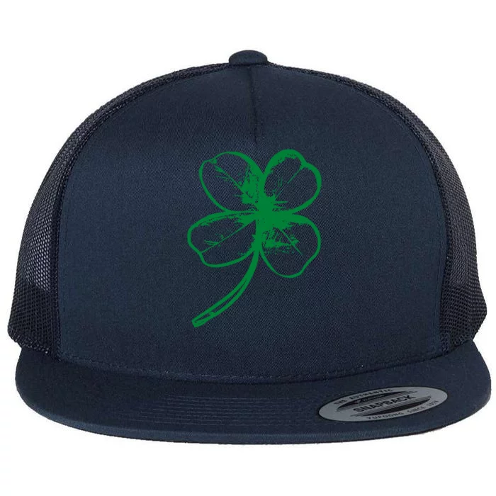 Irish 4 Leaf Clover Shamrock Ireland Vacation Travel Green Gift Flat Bill Trucker Hat