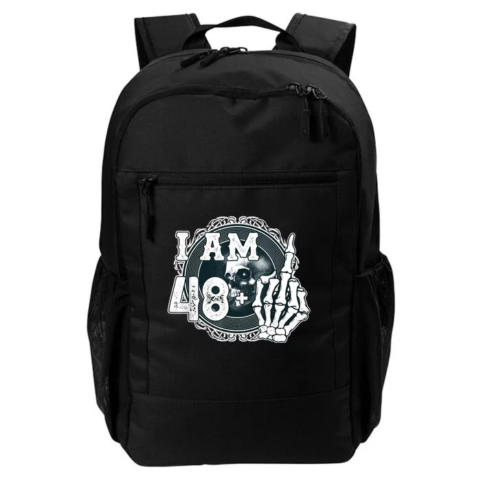 IM 48 Plus 1 Middle Finger Skull Funny 49th Birthday Daily Commute Backpack