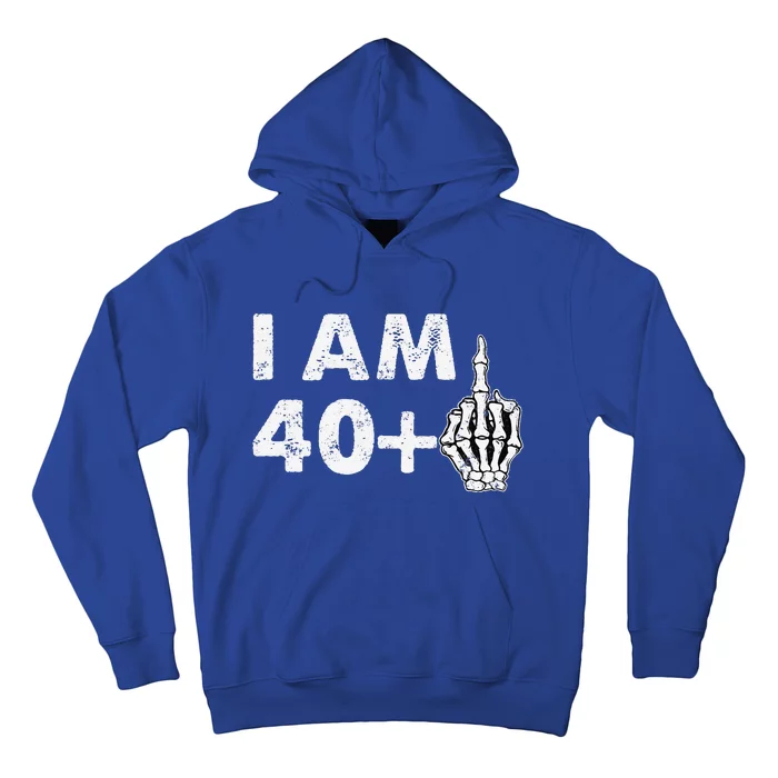 Im 41 Years Old Funny Skeleton Middle Finger 41st Birthday Hoodie