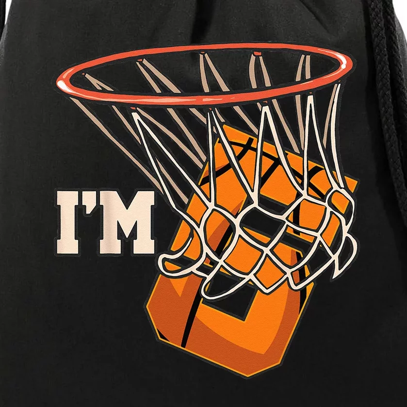 Im 5 Basketball Theme Birthday Party Celebration 5th Drawstring Bag