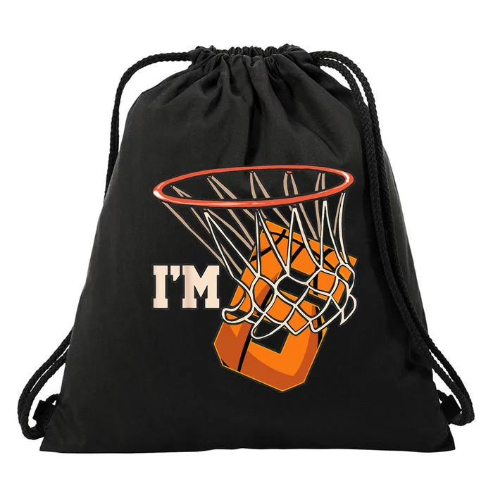 Im 5 Basketball Theme Birthday Party Celebration 5th Drawstring Bag