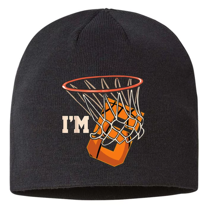 Im 5 Basketball Theme Birthday Party Celebration 5th 8 1/2in Sustainable Knit Beanie