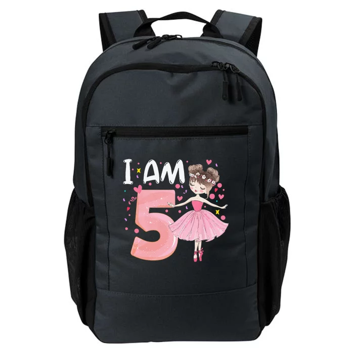 IAm 5 Fifth Birthday Party Dancing Pink Ballerina Daily Commute Backpack