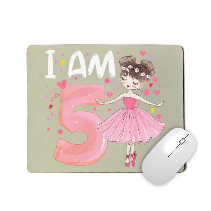 IAm 5 Fifth Birthday Party Dancing Pink Ballerina Mousepad