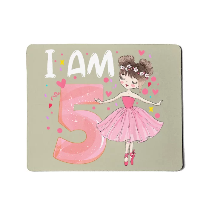 IAm 5 Fifth Birthday Party Dancing Pink Ballerina Mousepad