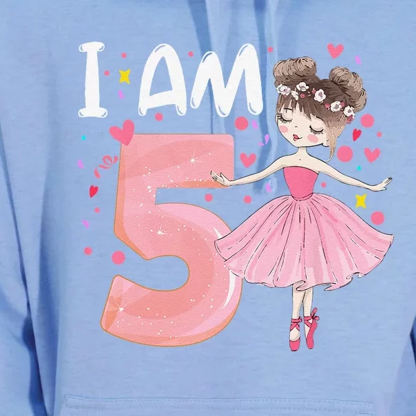 IAm 5 Fifth Birthday Party Dancing Pink Ballerina Unisex Surf Hoodie