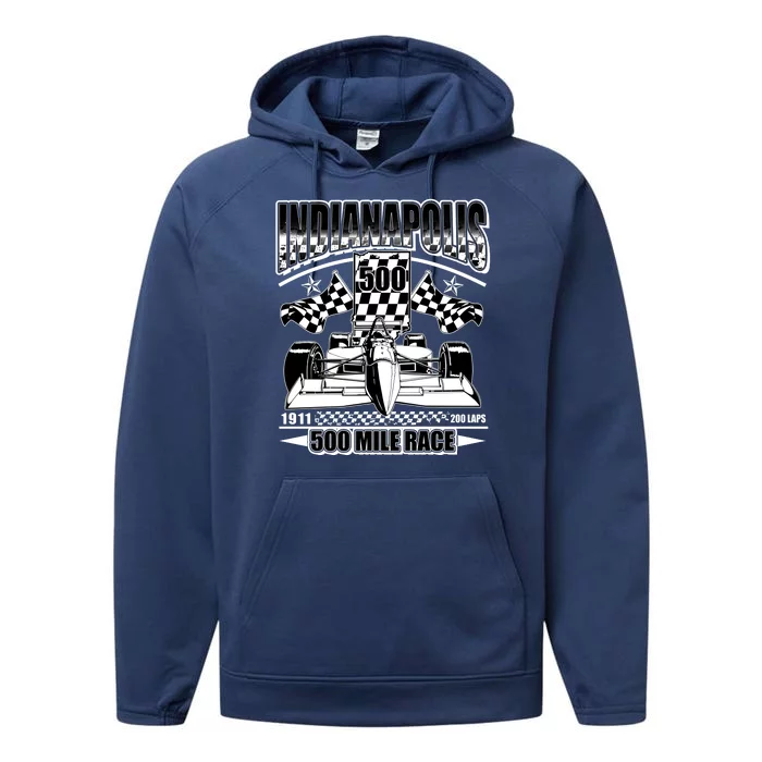 Indianapolis 500 Mile Race Formula Racing Race Car Performance Fleece Hoodie