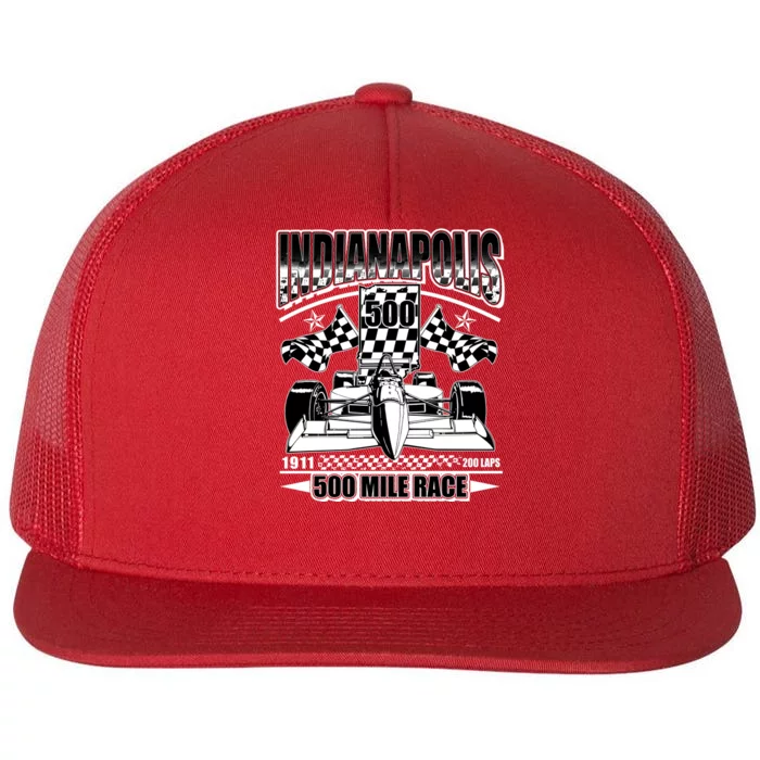 Indianapolis 500 Mile Race Formula Racing Race Car Flat Bill Trucker Hat