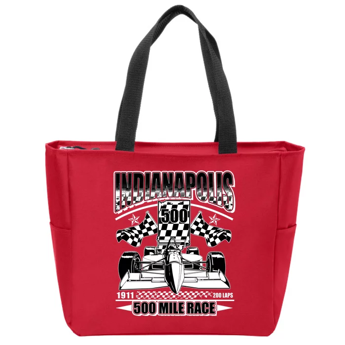 Indianapolis 500 Mile Race Formula Racing Race Car Zip Tote Bag