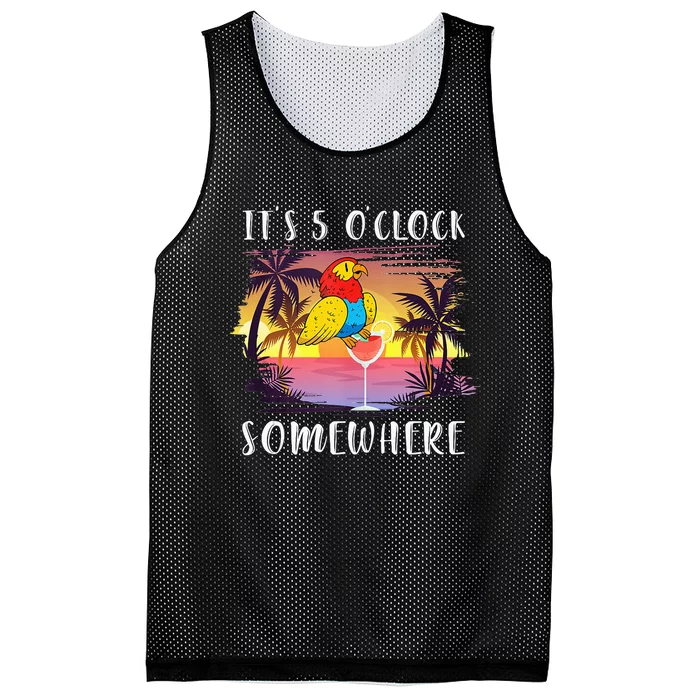 Its 5 Oclock Somewhere Its Time To Drink Something Mesh Reversible Basketball Jersey Tank