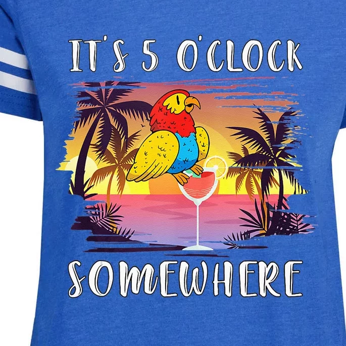 Its 5 Oclock Somewhere Its Time To Drink Something Enza Ladies Jersey Football T-Shirt