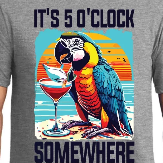 Its 5 Oclock Somewhere Drinking Parrot Cocktail Summer Pajama Set