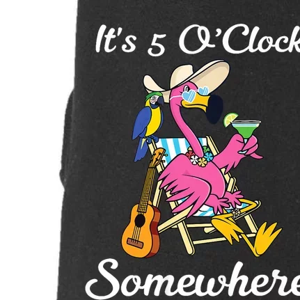 ItS 5 OClock Somewhere Flamingo Beach Vacation Drinking Doggie 3-End Fleece Hoodie