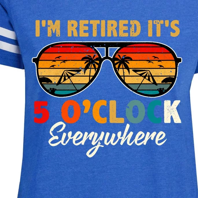 ItS 5 OClock Everywhere IM Retired Summer Retirement Enza Ladies Jersey Football T-Shirt