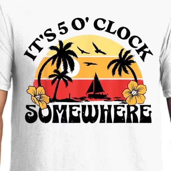 Its 5 Oclock Retro Sunset Somewhere Pajama Set