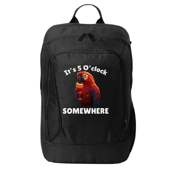 Its 5 Oclock Somewhere! Funny Parrot City Backpack