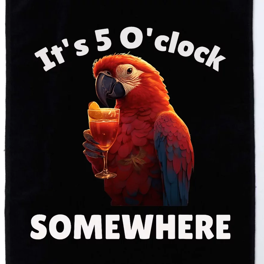 Its 5 Oclock Somewhere! Funny Parrot Platinum Collection Golf Towel