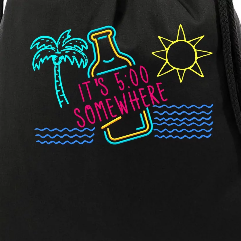 ItS 5 OClock Somewhere Beach Vacation Drawstring Bag