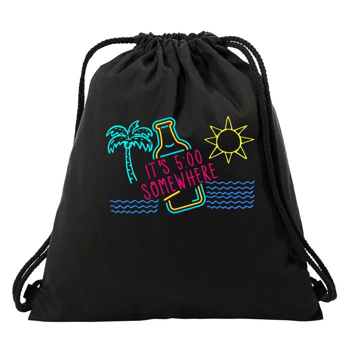 ItS 5 OClock Somewhere Beach Vacation Drawstring Bag