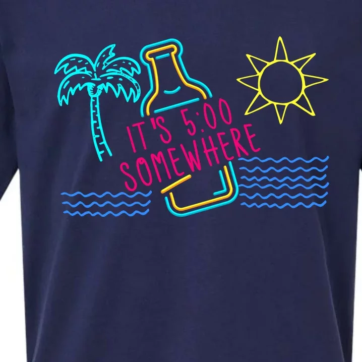 ItS 5 OClock Somewhere Beach Vacation Sueded Cloud Jersey T-Shirt