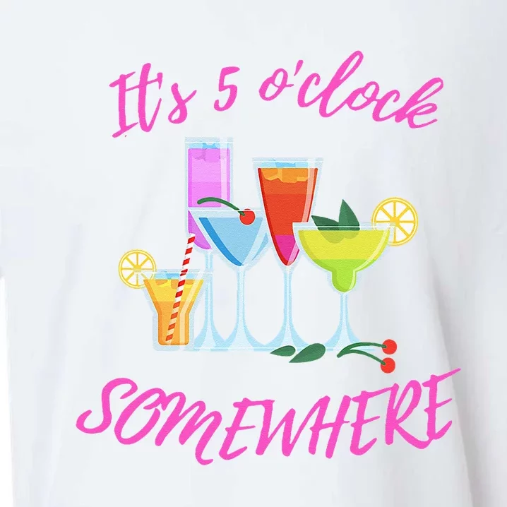 Its 5 O’clock Somewhere Hello Summer Beach Lover Summertime Sueded Cloud Jersey T-Shirt