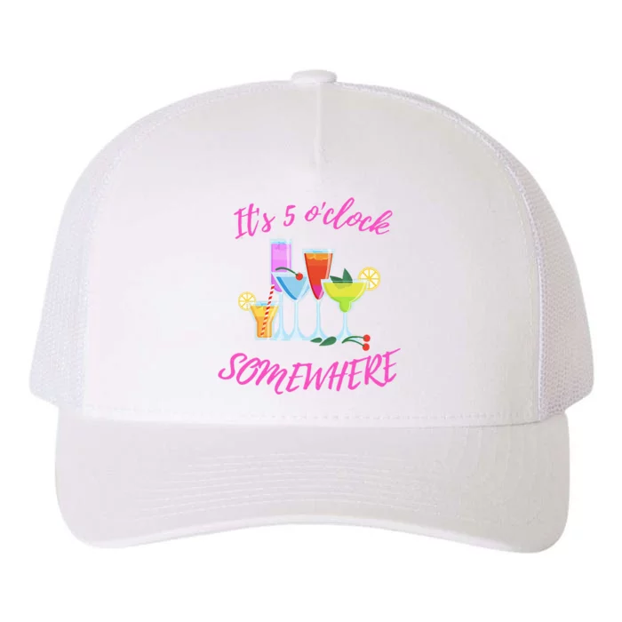 Its 5 O’clock Somewhere Hello Summer Beach Lover Summertime Yupoong Adult 5-Panel Trucker Hat