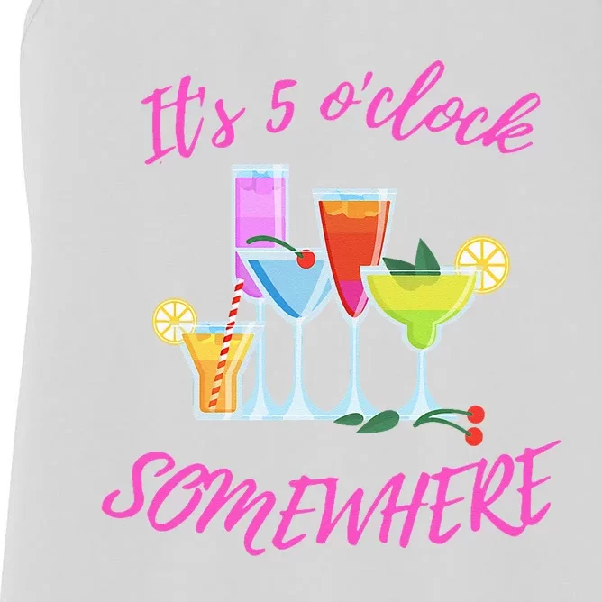 Its 5 O’clock Somewhere Hello Summer Beach Lover Summertime Women's Racerback Tank