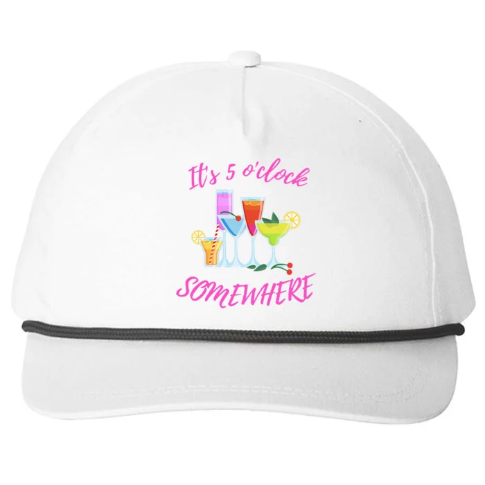 Its 5 O’clock Somewhere Hello Summer Beach Lover Summertime Snapback Five-Panel Rope Hat