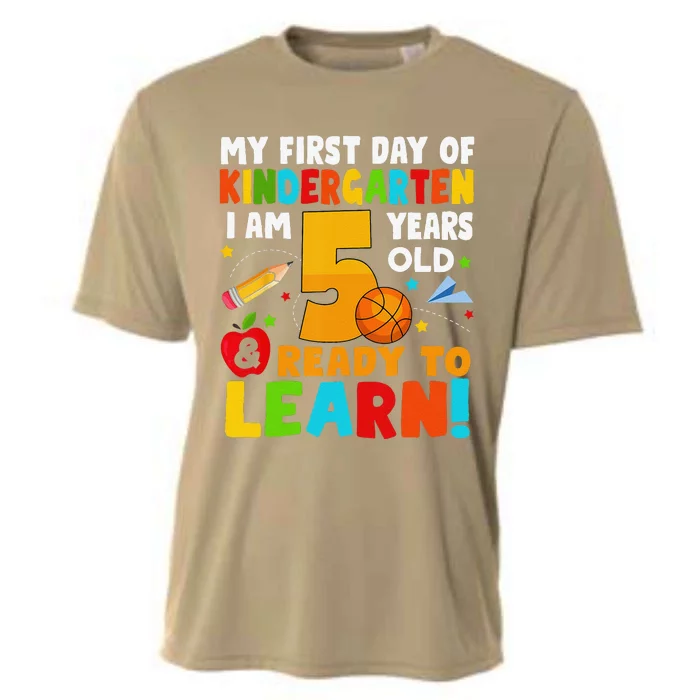 Im 5 Ready To Learn My First Day Of School Kindergarten Cooling Performance Crew T-Shirt