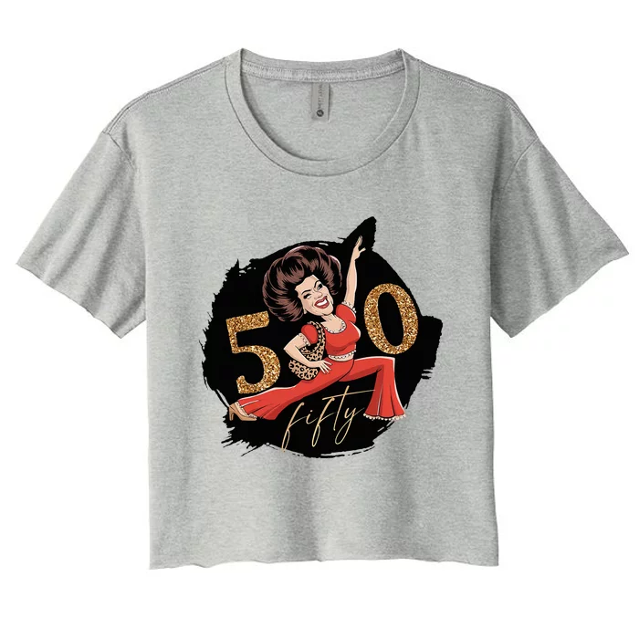 I’M 50 Sally Women's Crop Top Tee