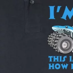 I'm 5 This Is How I Roll Shark Monster Truck 5th Birthday Softstyle Adult Sport Polo