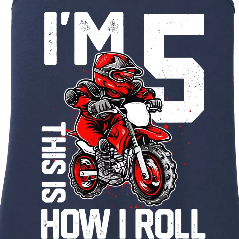 Im 5 This Is How I Roll Dirt Bike 5th Birthday Party Boy Ladies Essential Tank