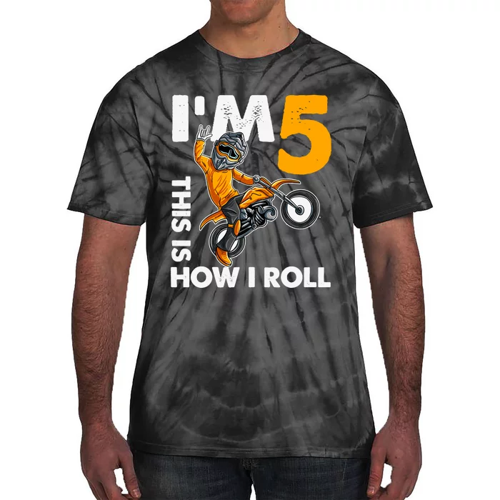 IM 5 This Is How I Roll Dirt Bike 5th Birthday Party Boy Tie-Dye T-Shirt