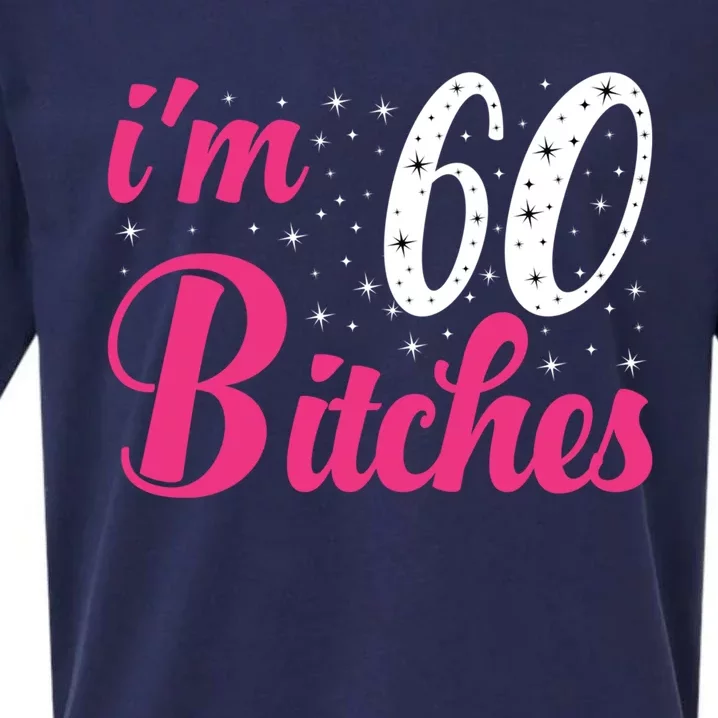 I'm 60 Bitches Wo 60th Birthday 60 Years Old Birthday Long Sleeve Sueded Cloud Jersey T-Shirt