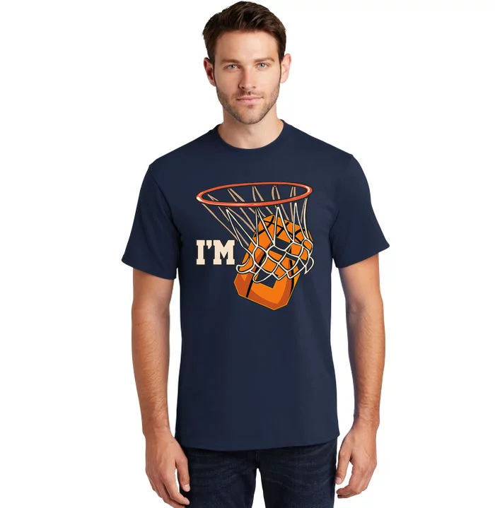 IM 6 Basketball Theme Birthday Party Celebration 6th Tall T-Shirt