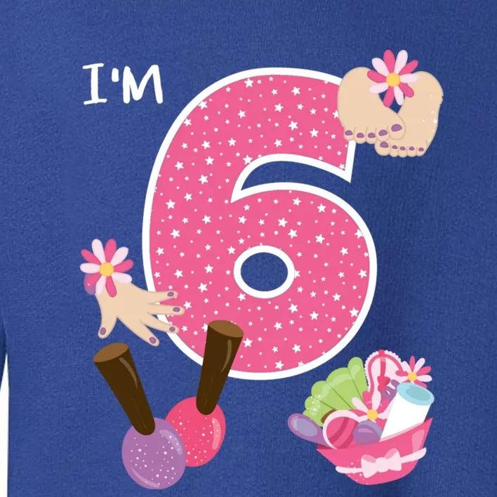 I'm 6 Spa Party Birthday Nail Polish Makeup Birthday Gift Toddler Sweatshirt