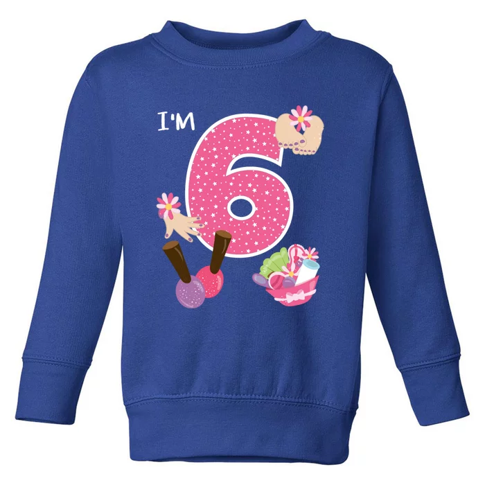 I'm 6 Spa Party Birthday Nail Polish Makeup Birthday Gift Toddler Sweatshirt