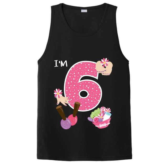 I'm 6 Spa Party Birthday Nail Polish Makeup Birthday Gift Performance Tank